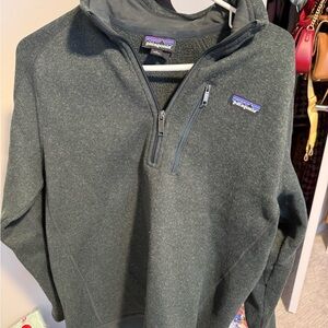 Patagonia Quarter Zip Fleece Pullover Green | Men’s Large Outdoor Sweater